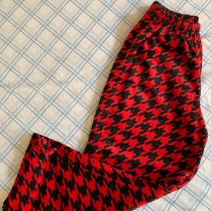 Red and black pants